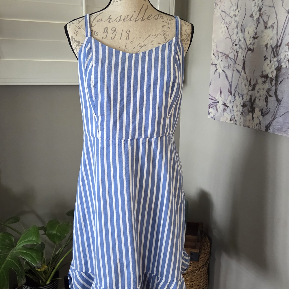 GAP Blue and White Striped Sundress